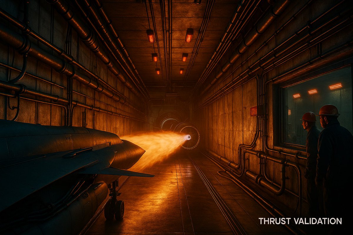 DefenseNewsIN's tweet image. 6/8

Air superiority begins here — inside a heat tunnel.
Shock diamonds, perfect exhaust geometry, full-thrust verification. 🔥✈️

#ThrustTest #AeroEngineering #IndianAirForce #FighterJets #DefenseTech #AdvancedManufacturing #IndiaRising