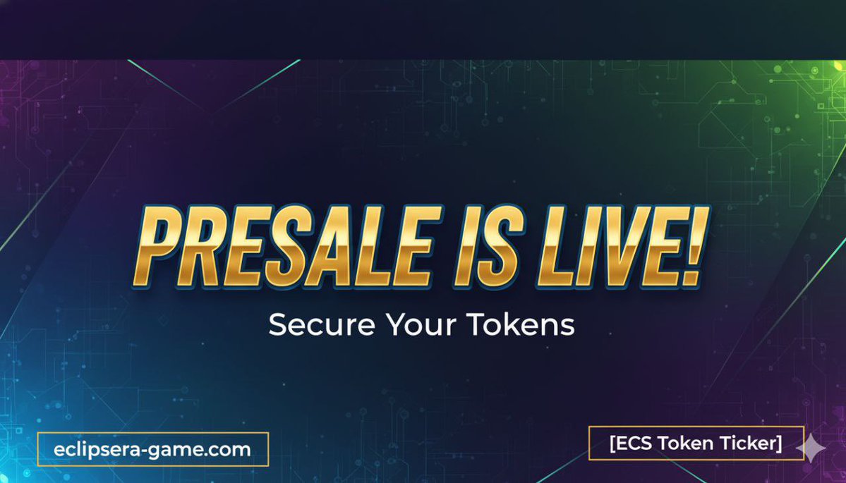 Eclipserax001's tweet image. The Eclipsera Legends presale is live, and this phase gives you early access to the token that powers the entire ecosystem — $ECS.

It fuels gameplay, character upgrades, marketplace transactions, and future expansions. Early buyers get the advantage before more players and…