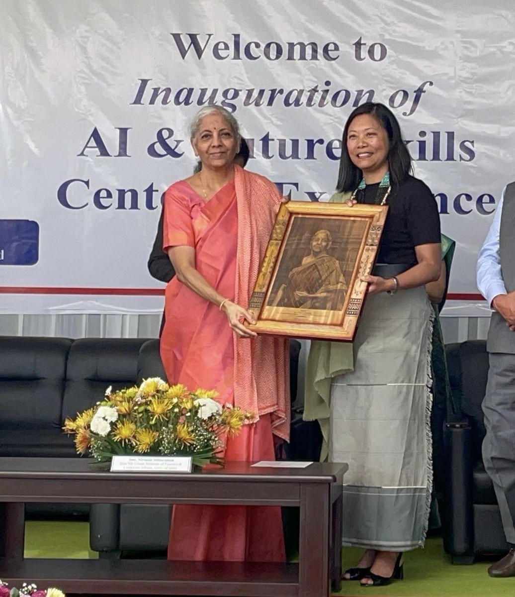JakhaluHekani's tweet photo. So privileged to have Hon’ble Union Minister Madam @nsitharaman initiate setting up the AI &amp; Future Skill Center of Excellence at NTTC Dept of Industries Commerce, &amp; then personally come to inaugurate it. 

Thank you Ma’am for your love &amp; concern for our people #Nagaland https://t.co/5Wlb2BbG2k