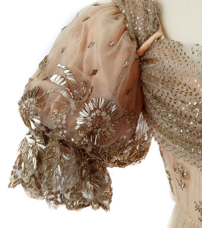 Court dress attributed to Empress Josephine, after 1810. Chateau de Malmaision Costume Collection.