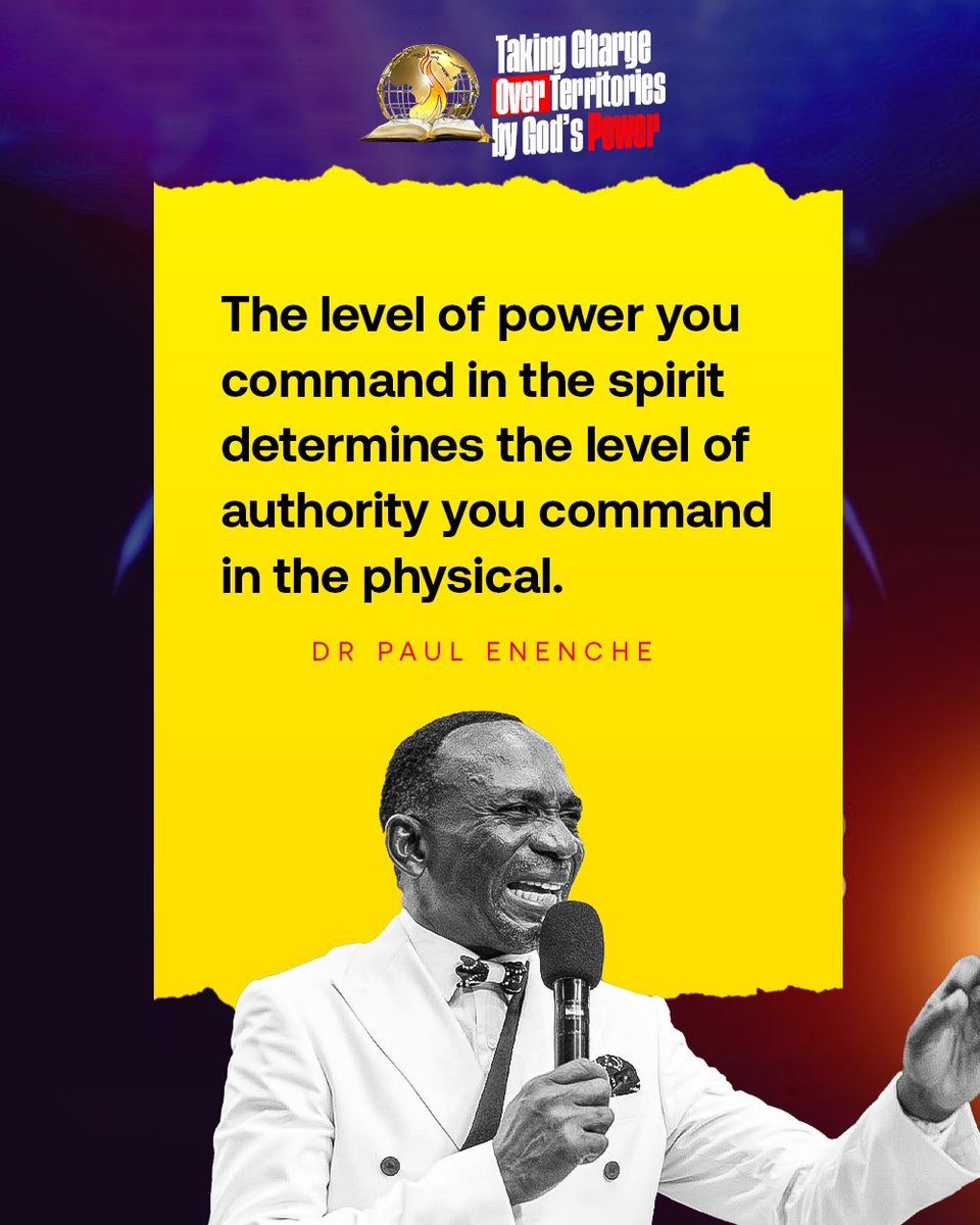 drpaulenenche's tweet image. TAKING CHARGE OVER TERRITORIES BY GOD’S POWER 🔥

God unveiled deep mysteries and revelations on power, dominion, and spiritual authority. When God empowers you, you rise into realms where progress becomes natural and command becomes effortless. This is your season to take charge…