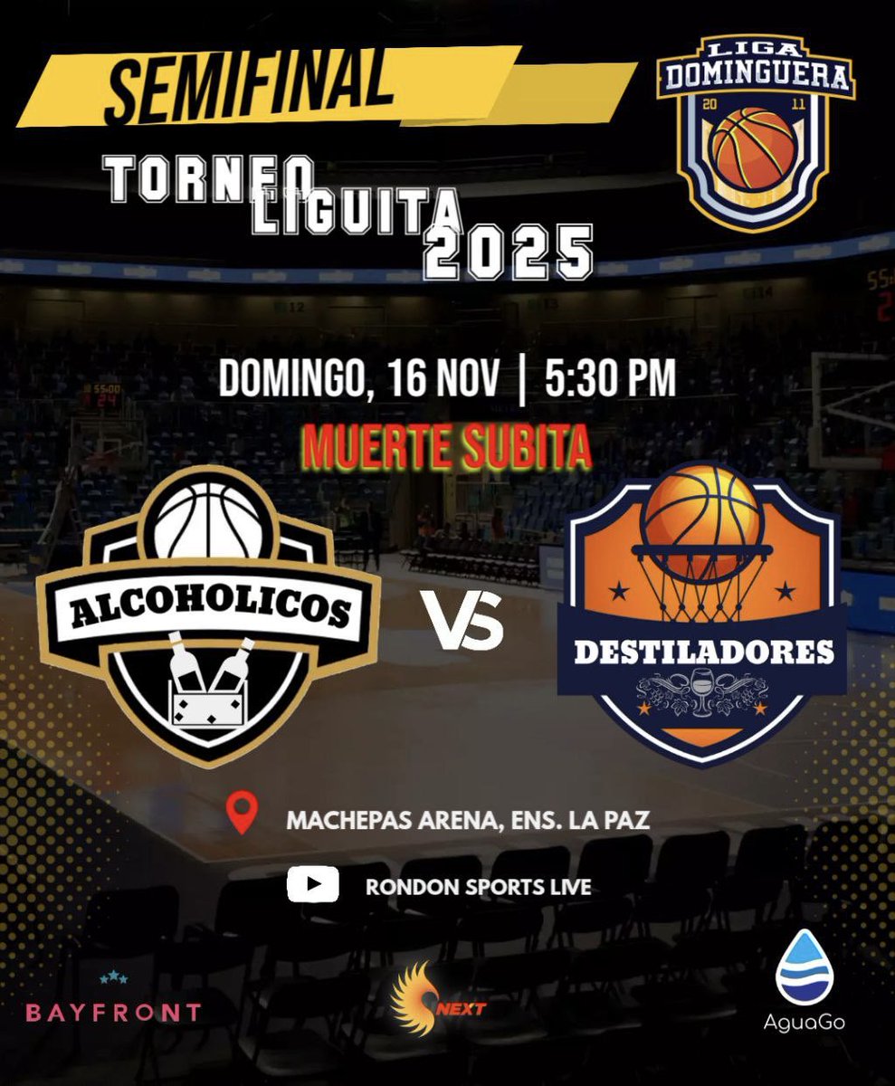 ARRANCAN LOS PLAYOFFS del #TorneoLiguita25

Semifinal. MUERTE SUBITA. 

Domingo 16 de noviembre

5:30 PM

¡No te tire que hay piraña!