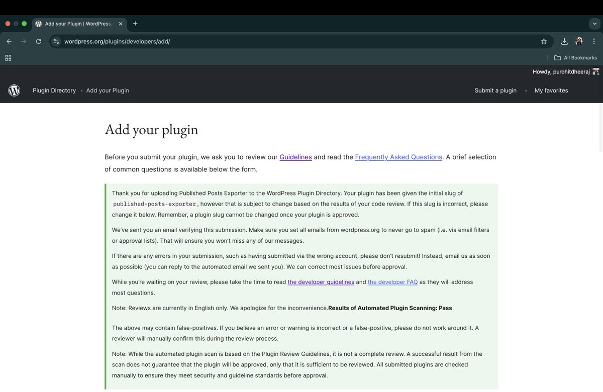 the_indianyoga's tweet image. Submitted my 1st wp plugin🤞