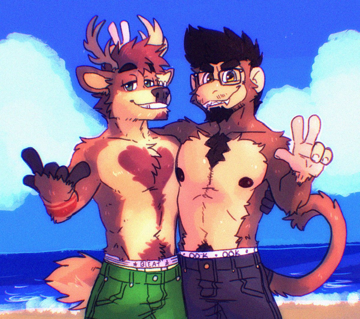 What could be better than some shirtless, stinky fun in the sun?!
A wonderful gift from a wonderful monkey <3
🐒 : <a href="/GazKupo/">Open Sky Monkeh</a> 
🎨 : <a href="/Bactover/">Bactover</a>