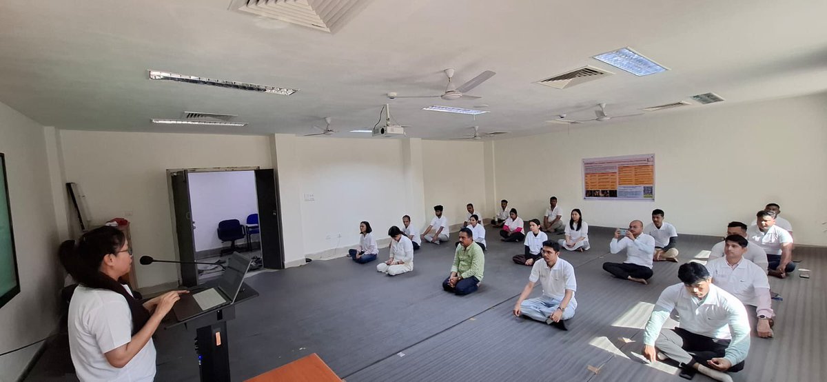 As part of #JanjatiyaGauravDivas 2025,  a rejuvenating health and wellness session featuring yoga and breathing techniques,was organized at ICMR–RMRCNE campus. #BackToRoots #BirsaMunda150 #EmpoweringTribalsViksitBharat #TribalWisdom #ICMRRMRCNE  #JanjatiyaGauravVarsh