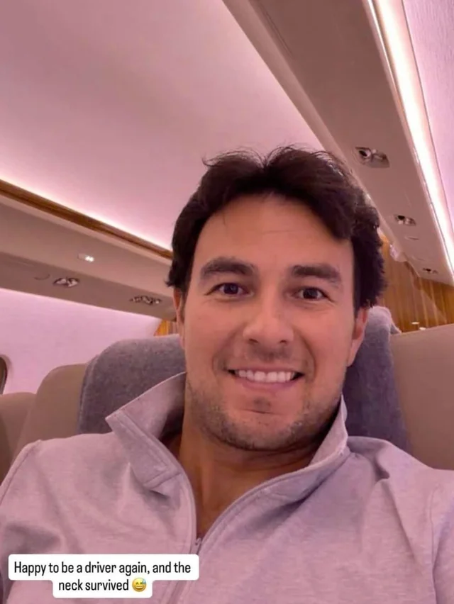 Após o duplo dia de testes, <a href="/SChecoPerez/">Sergio Pérez</a> diz-se contente e aliviado porque o pescoço sobreviveu.