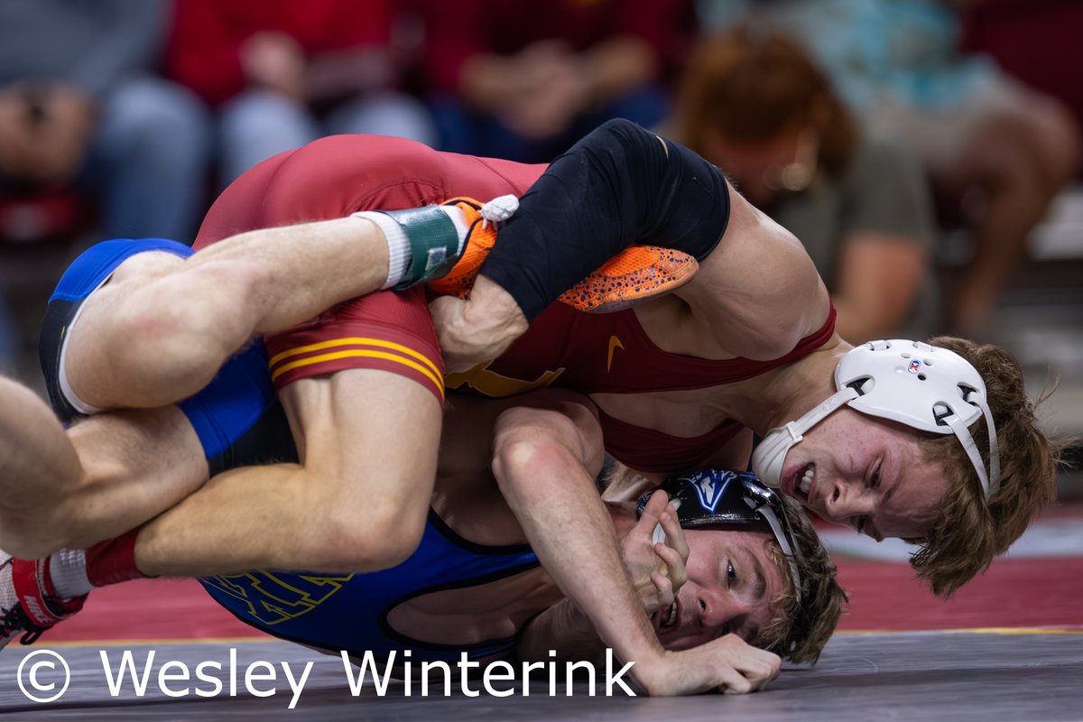 WesleyWinterink's tweet photo. Iowa State defeats Nebraska-Kearney 37-3 in NCAA wrestling at Hilton Coliseum on 11/14/2025. https://t.co/IQNmDBGk3W