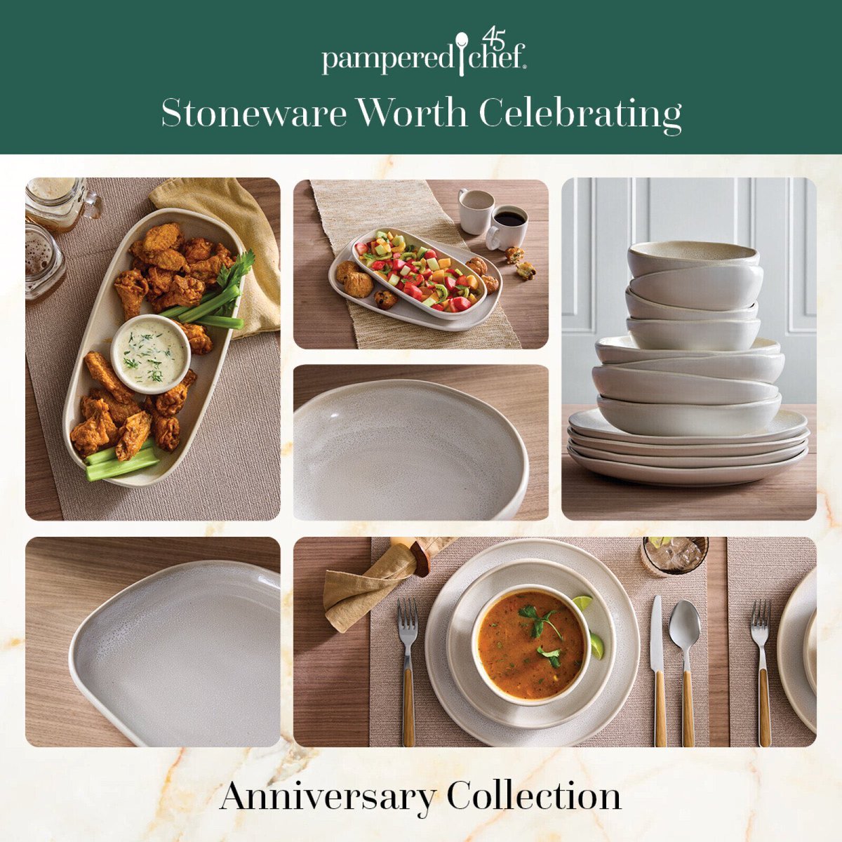finley1991's tweet image. ✨🍽 Set the scene with our top picks for effortless tablescapes. From insulated serving bowls 🥣 to stoneware 🪨 to our gorgeous Anniversary Collection dinnerware set 🎉, your table will shine.
pamperedchef.com/pws/colleenfin…