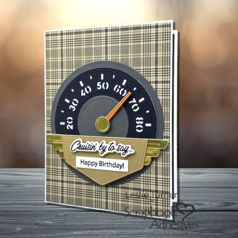 Attn: Car Lovers! 🚗 Check this birthday card out! Love the plaid + the details...don't you? RT+❤️ if You Agree! See Leslie Turner's process on the blog and make one! #cardmaking #papercrafts #birthdaycard 👉 Visit buff.ly/Z1bwUF6