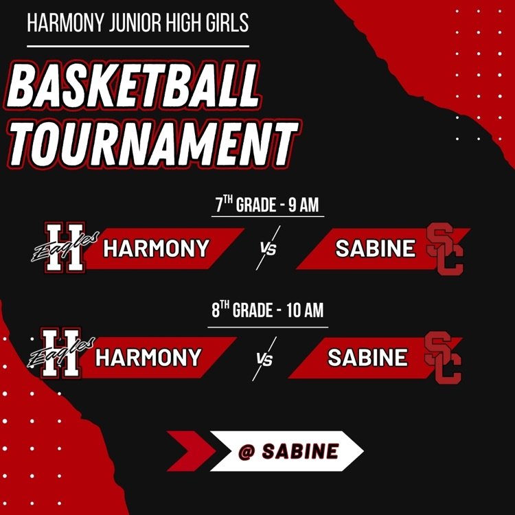 Good luck to our Junior High and JV girls basketball teams today at the Sabine Tournament.