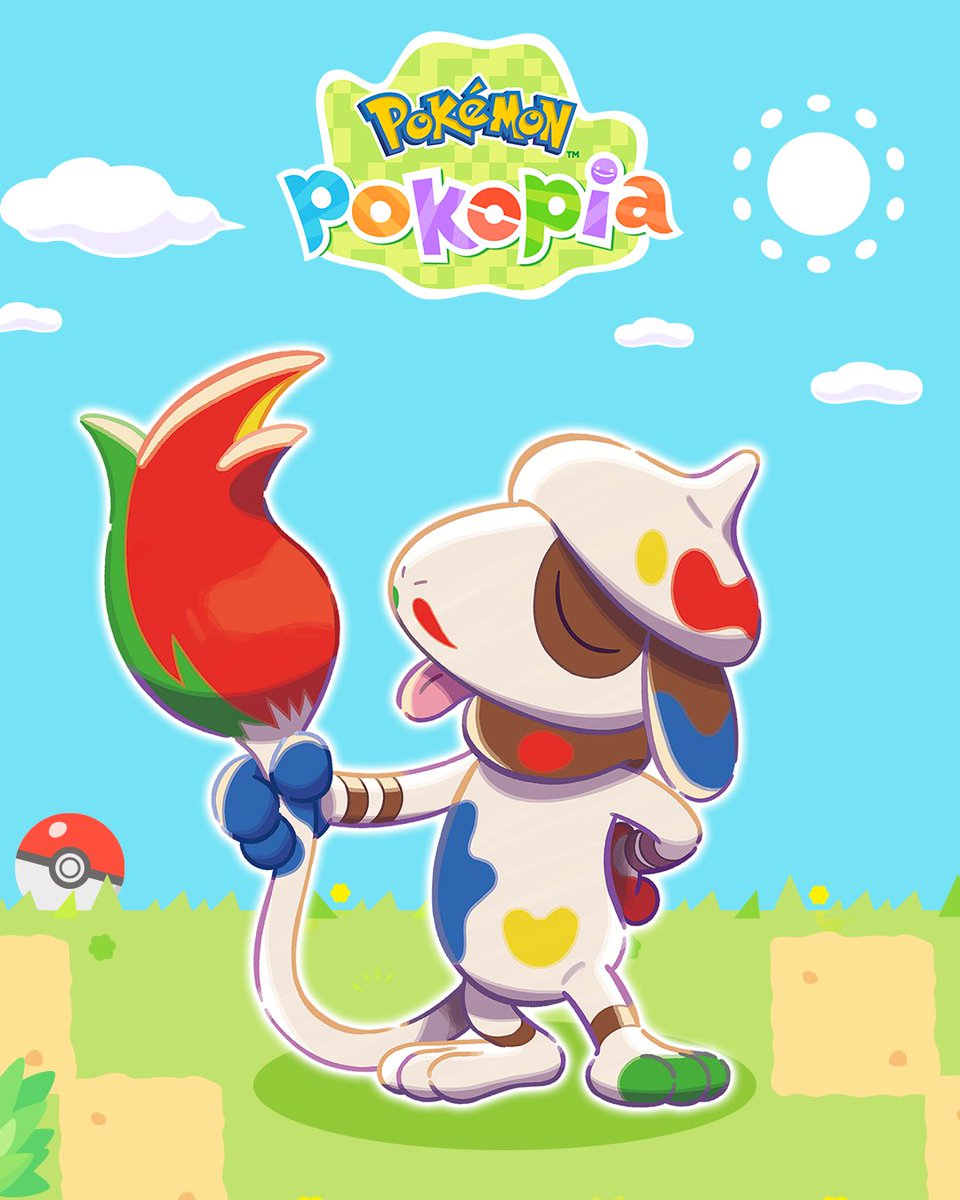 Un Smeargle con salpicaduras de colores muy llamativos por todo el cuerpo. Lo llaman Maestro Smeargle 🖌️

Cuando usa su cola como pincel, ¡parece un auténtico artista! 🎨

#PokemonPokopia