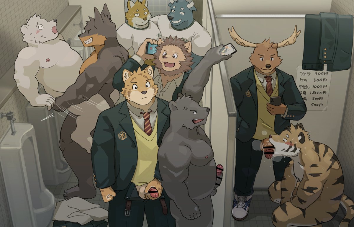 行列のできる男子トイレ🚻