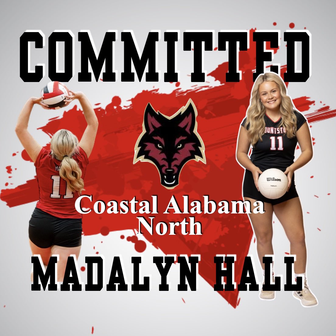 Senior Setter Madalyn Hall verbally committed to continue her academic and athletic playing career at Coastal Alabama North in Brewton Alabama next fall! We are so excited and proud of Madalyn! Go Yotes!