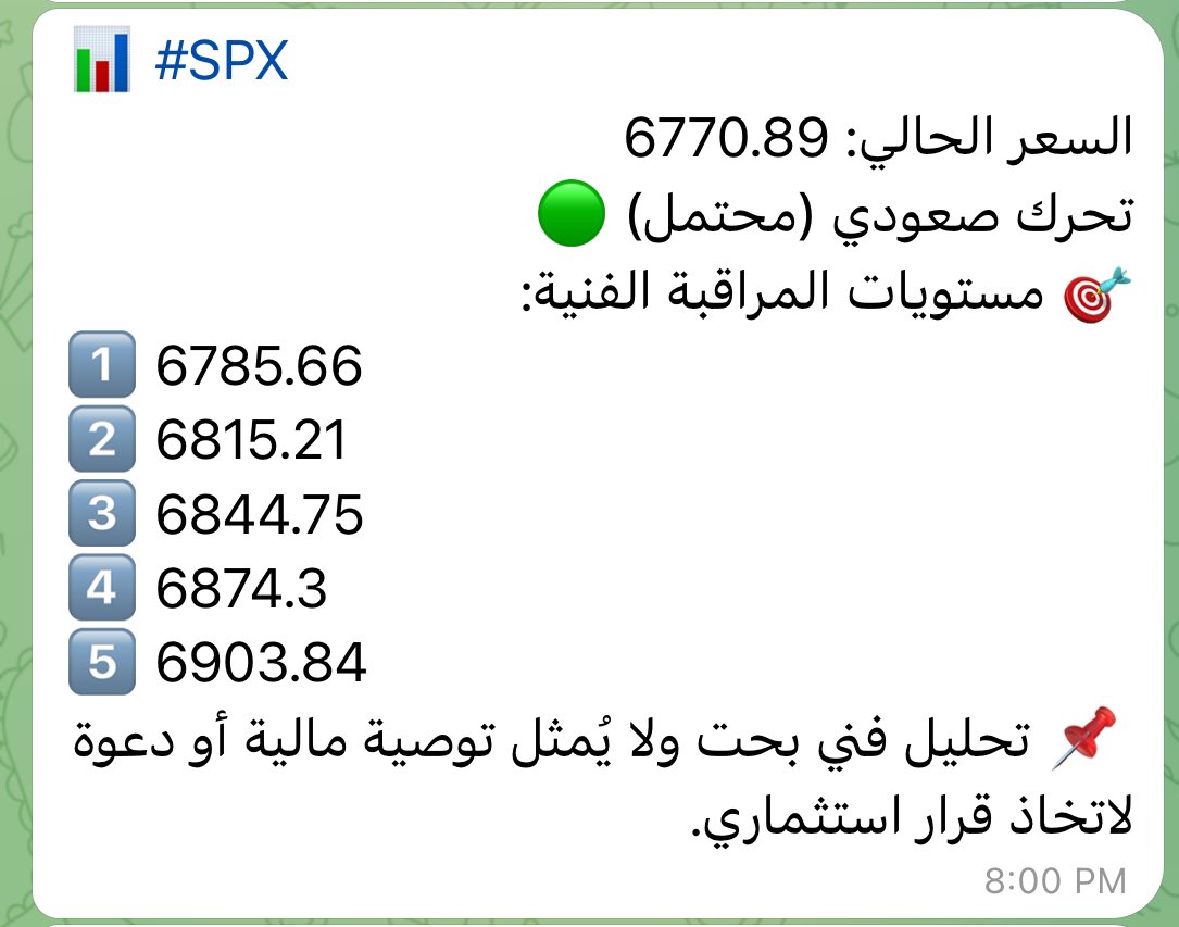 OneDollar111111's tweet image. 🔹 بوت One Dollar هو نظام مراقبة ذكي

يرصد حركة السيولة وتغيّر السلوك السعري، وينبّهك بأهم المناطق اللي غالبًا يبدأ عندها الانعكاس أو الانطلاق—بنظرة سريعة وواضحة تساعدك تفهم حركة السوق أكثر.

🔹 طرق استخدام البوت

1️⃣ تعزيز التحليل

إذا جاءك تنبيه على سهم أو عملة
 أنت أصلًا…