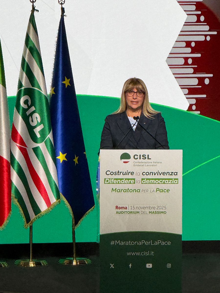 FitCisl's tweet image. #15Novembre 🌍 Maratona per la Pace

🟢La delegazione @FitCisl, guidata dal SG @salvopellecchia, ha partecipato oggi  all&apos;Assemblea Nazionale della @CislNazionale con la quale sono culminate le iniziative della &quot;Maratona per la Pace&quot;. Un percorso che ha abbracciato l’intera…