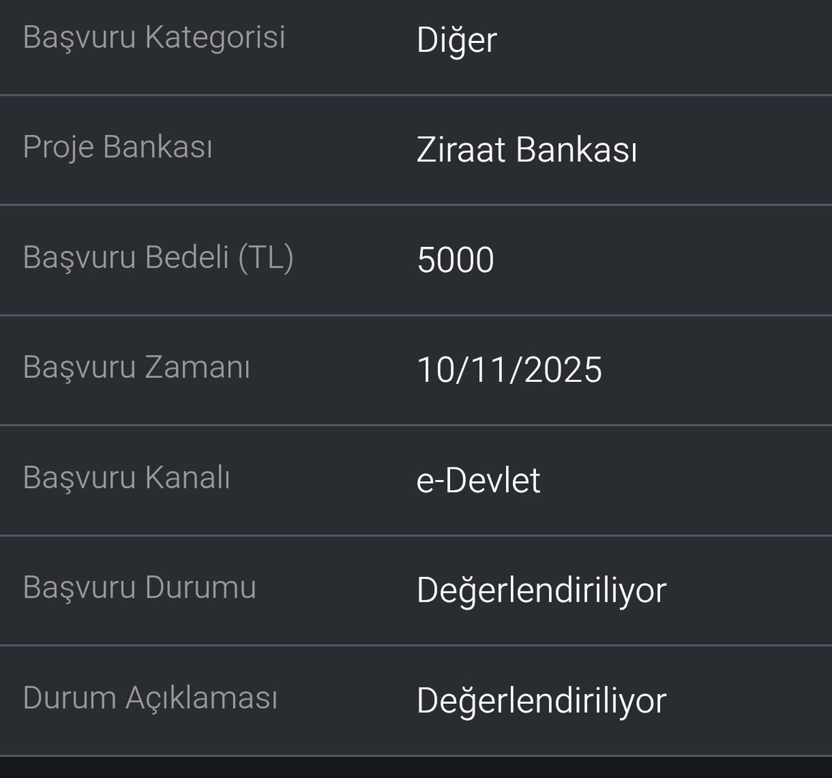 gksnern's tweet photo. @MKA061 @PolatDoruk2112 Benimde aynı sanırım pazartesi başvuranlarda bir sorun oluştu. https://t.co/7fejR58Ht3