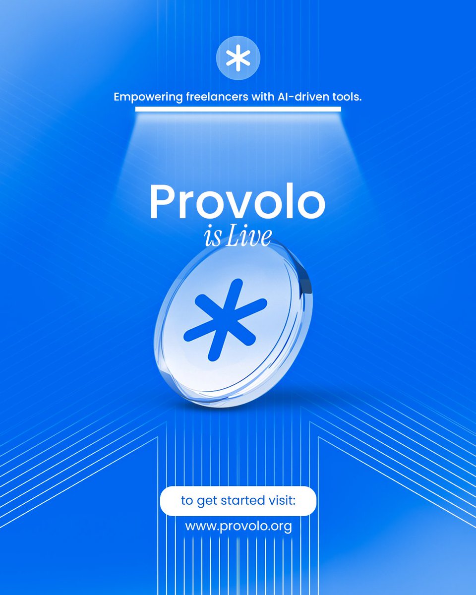 ednihegraphics's tweet image. Provolo is designed to give freelancers a smarter edge—optimized profiles, stronger proposals, and AI tools built for real results.

To get started visit: provolo.org

#provoloislive #Tarius5daysChallenge