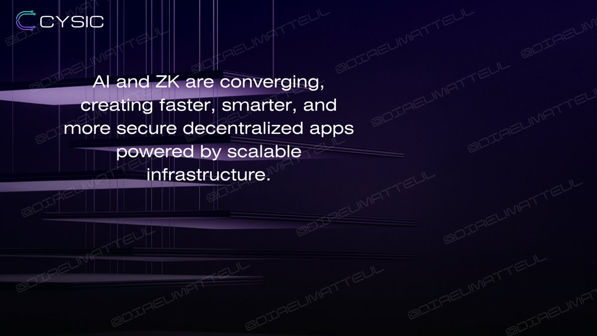 direumatteul's tweet image. The trend is clear: AI and ZK are converging to build more intelligent and secure applications.

@cysic_xyz leads the charge by offering an open infrastructure that scales both seamlessly.

This evolution is transforming how we approach decentralized apps making them faster,…