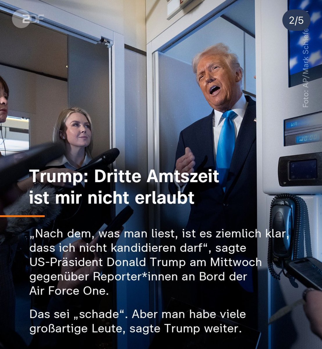 Die USA haben einen Diktator, der nicht wieder zur Wahl antritt, weil er nicht darf. Schon verrückte Zeiten in denen wir leben.
