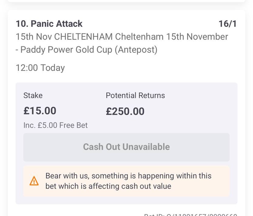 WWWoodzy92's tweet image. MASSIVE RACING SERVICE WINNER 😍

Panic Attack 16/1 🥇✅️

Tipped ante post back in October and what a price 👏🏻 

2pt win at 16/1 returned 34pts 💰💰

It pays to be in the racing service!

Also mentioned in my @BetCoUK article 

What a Saturday 🔥🔥🔥🔥🔥

HARRY WE LOVE YOU ❤️