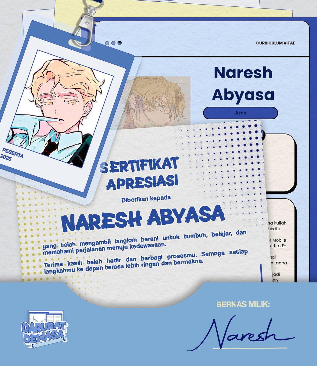 Neivillette's tweet image. Menjadi dewasa bukanlah hal yang mudah, namun yang aku tahu adalah bahwa aku dapat menjalaninya. Meski dengan bercucuran air mata juga keringat, yang aku yakini ialah aku, Naresh Abyasa merupakan sosok yang kuat.