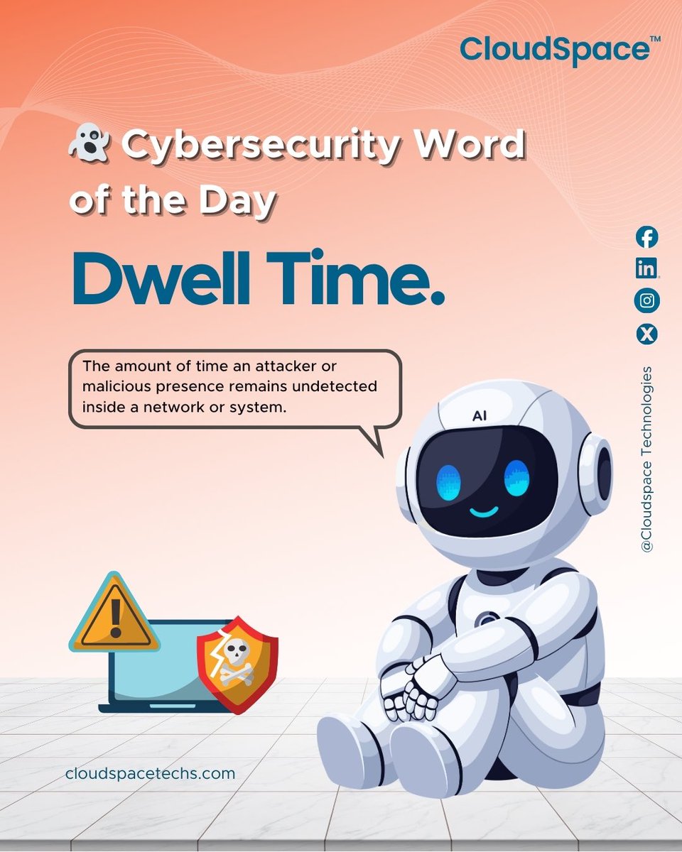 Cloudspacetechs's tweet image. Our Cybersecurity Word of the Day is Dwell Time. The critical period an attacker lurks inside your network before discovery. 

The shorter the time, the less damage they can do. Know your risks, and boost your detection speed!

#CyberSecurityAwareness #CloudSecurity #CloudSpace