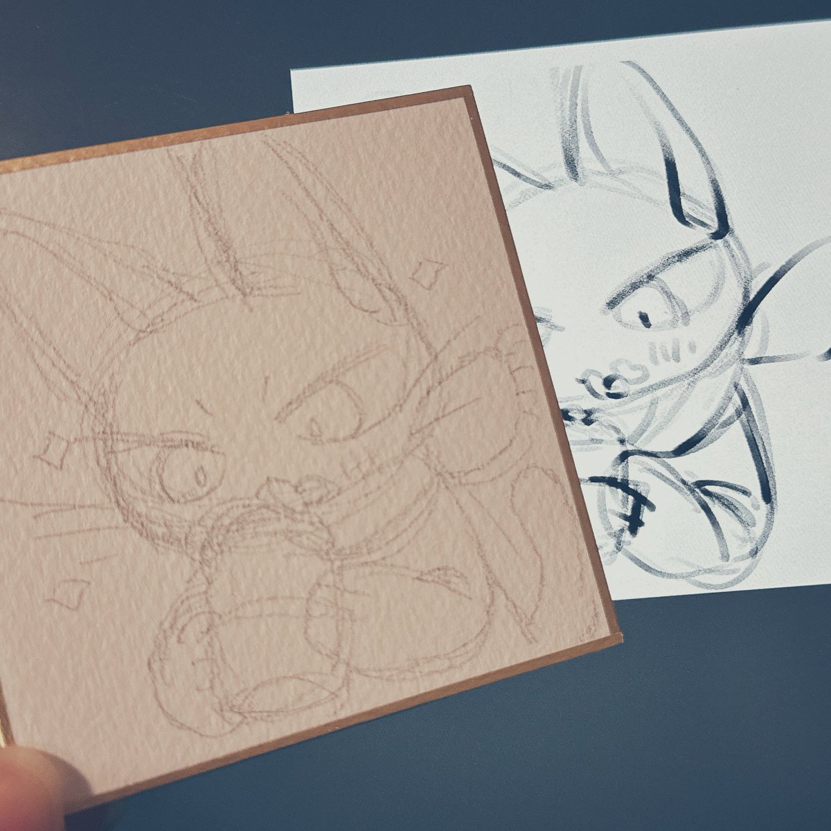 息抜き豆色紙(下描き)