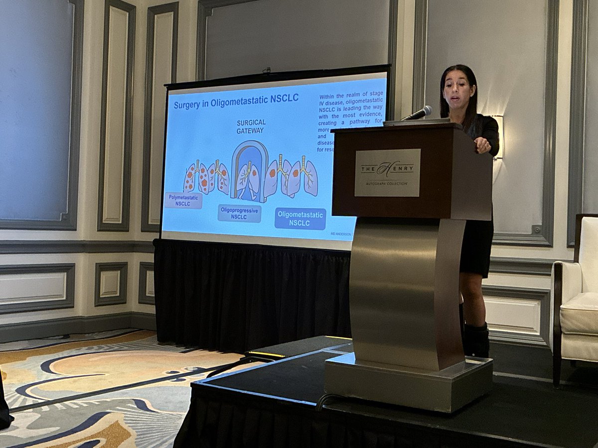 FawziAbuRous's tweet image. Our first #keynote speaker for the day Dr. @maraantonoff @MDAndersonNews giving a comprehensive review of “Surgical Management of Stage 4 NSCLC”
#LCSM #Oncology @ests_womenThor @HenryFordHealth @LungCancerRx