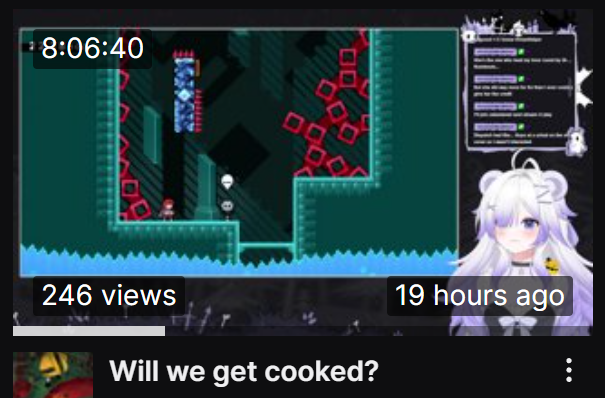 xolics_vt's tweet photo. I'm amazed at how I can do 8 hour streams playing difficult games like Celeste while chatting WITHOUT A SINGLE BREAK. 
No bathroom, no food, just pure gaming and chatting.
All on 4 hours of sleep.

I get my energy from feeding off the souls of my viewers MWAHAHA. https://t.co/I4coU5HGXl