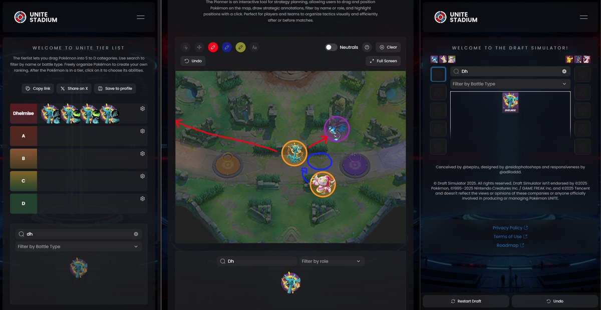 reidophotoshops's tweet image. ⚓ Dhelmise has been added to Unite Stadium!
Now available in the Draft Simulator, Tierlist, and Planner.

Stay tuned. Big updates for profiles and teams are coming soon! 👀🔥

#UniteStadium #PokemonUNITE #Dhelmise #Pokemon