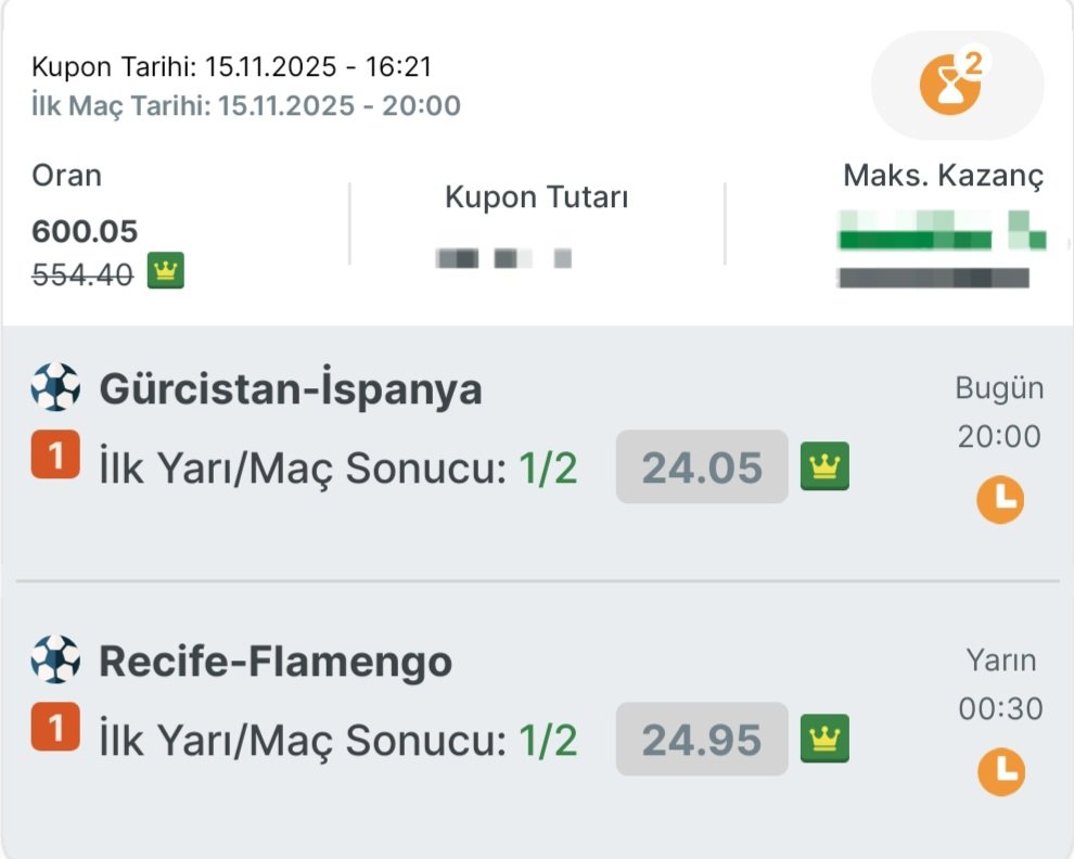 maryoanaliz's tweet image. Selamlar dostlarım🤝🏻

1/2 &amp;amp; 6+ Gol

1/2 &amp;amp; 6+ Gol

Teklide aldım şans bizimle olsun🫡