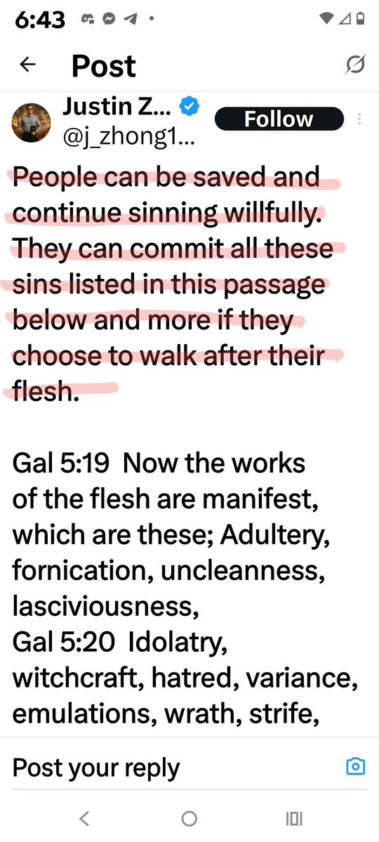 🗣️"go to a good Baptist Church. SBC has many" 

Why would we go to hear damnable heresies like this leading many straight to the lake of 🔥?!?

Apparently, he didn't read the last sentence of Gal 5:21 he posted:

They who practice such things 👉🏼WILL NOT inherit the Kingdom of God