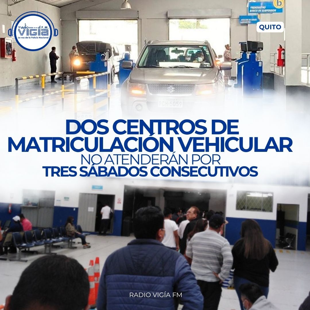 radio_vigia's tweet image. #Quito | Los Centros de Matriculación Bicentenario y Quitumbe no brindarán atención a los usuarios, informó la @AMT_Quito.

La suspensión aplica los sábados 15, 22 y 29 de noviembre de 2025, debido a un mantenimiento correctivo emergente del sistema Axis 4.0.

#VigíaFM #AMT