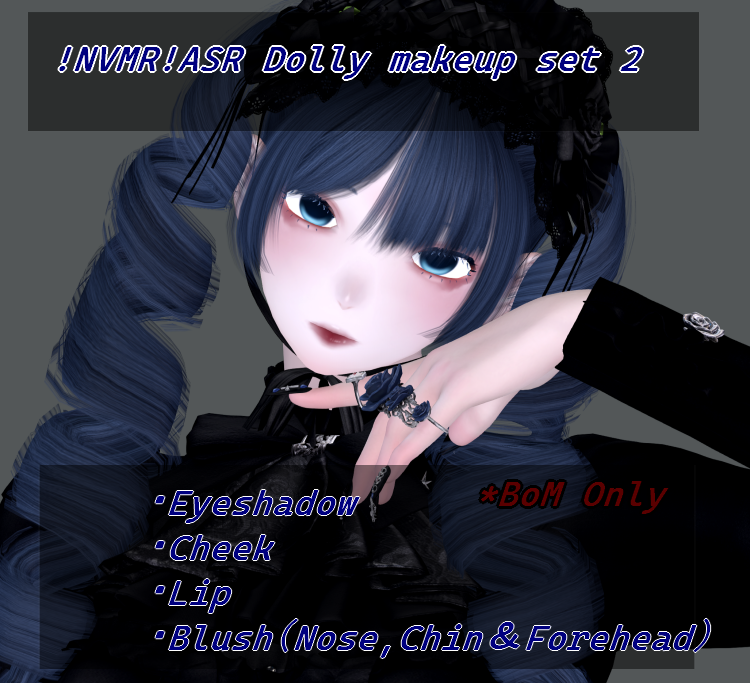 新作出しました！
Dollyシリーズのメイクセットです。
よろしくお願いいたします。
marketplace.secondlife.com/p/NVMRASR-Doll…