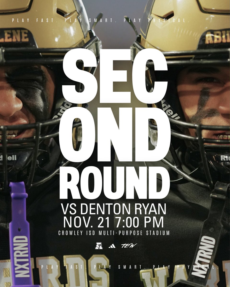 ROUND 2

🆚: Denton Ryan
📅: Friday November 21
📍: Crowley ISD Multi-Purpose Stadium
⌚️: 7:00 PM

#TEW | #Warbirds
