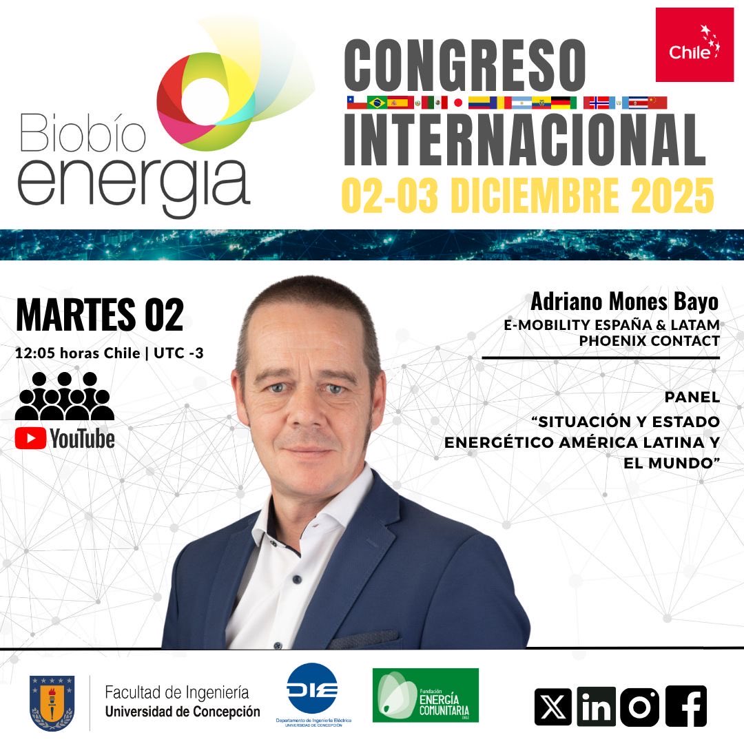 👩🏻‍💻Conoce a los speaker que se reunirán en el #biobioenergia  2025 “Resilencia y diversificación energética”

¡No te lo pierdas!
🗓️¿cuándo? 2 y 3 de diciembre 2025
📍¿dónde? UdeC, Concepción, Chile
ℹ️ ¿más información? Escríbenos a 📧 biobioenergiacibbe@gmail.com