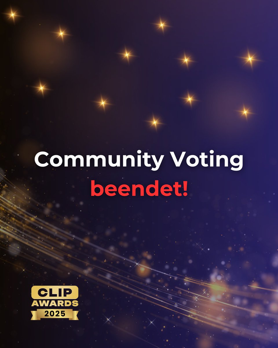 Das Community Voting ist beendet!
Vielen dank an alle die mitgemacht haben.💜 

Insgesamt wurden mehr als 2000 Votings gezählt!

Damit stehen die Gewinner*innen fest und wir bereiten für euch die kommende Live Show vor.

Spenden für die Show unter: gofundme.com/f/clip-awards-…