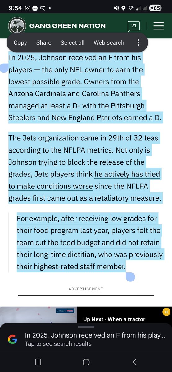 This is typical dictatorial boss syndrome, the type of pettiness I deal with when representing members of the union i work for. Woody sucks! <a href="/NFLPA/">NFLPA</a> <a href="/nyje/">n</a>