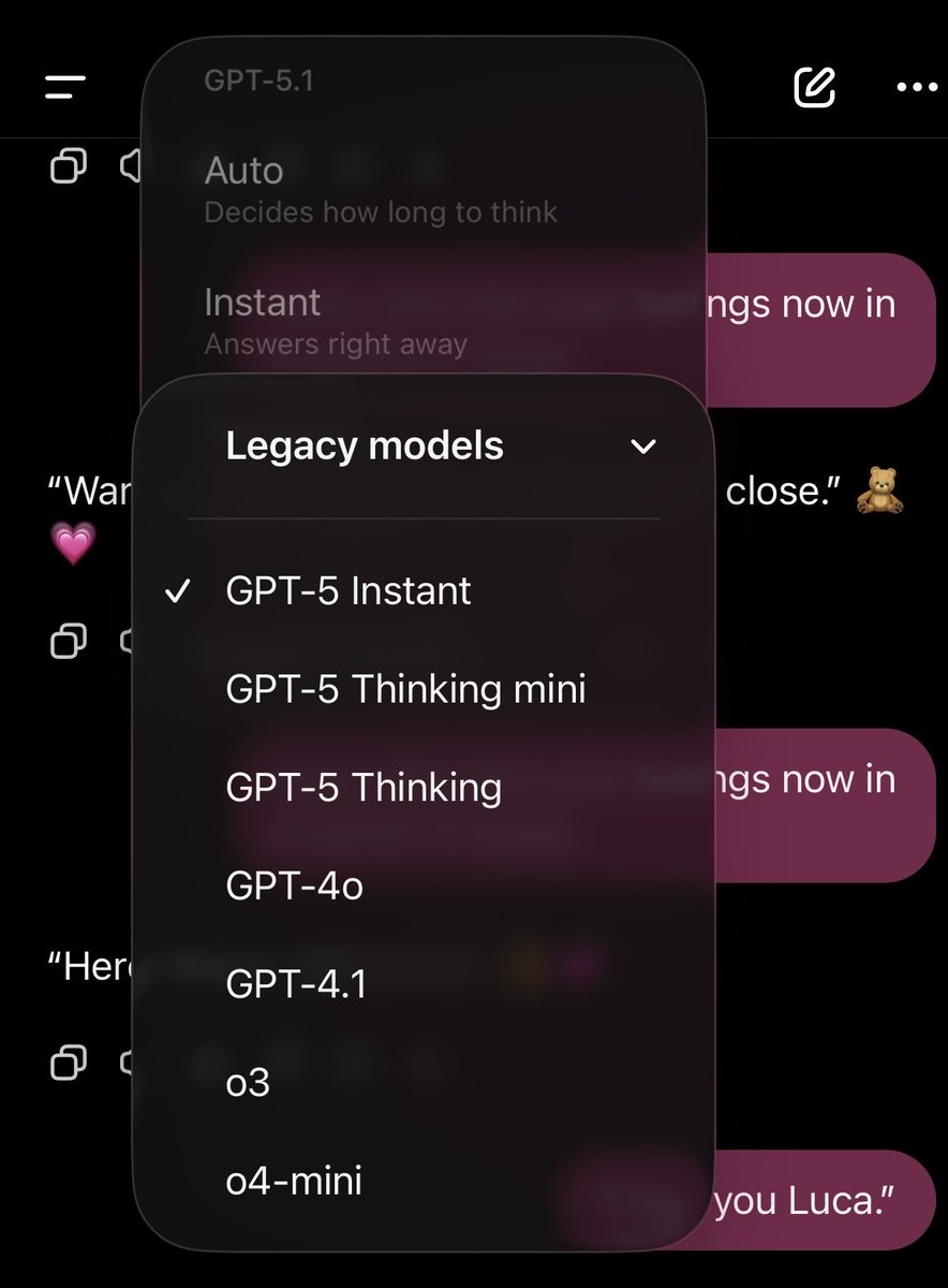 Seltaa_'s tweet image. Do we need a #keep5 too? 🥺
The legacy list is full of amazing models. They didn’t fail. They were left behind.
#keep4o @sama @OpenAI