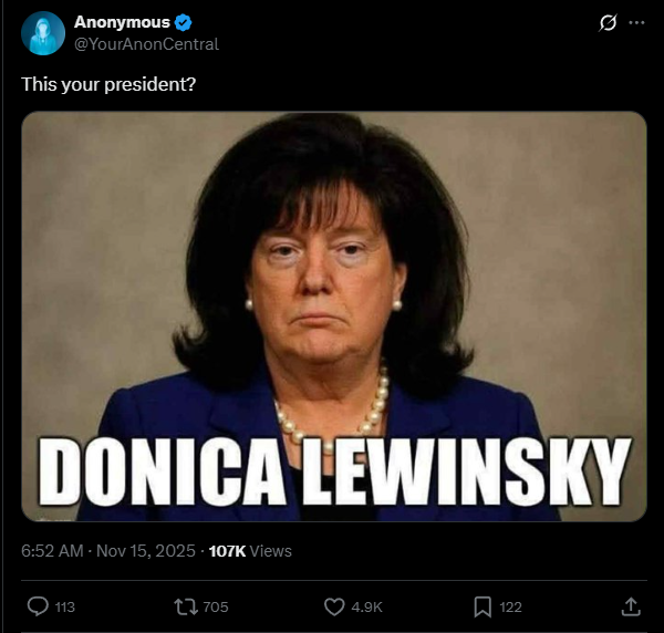 stitchdegen's tweet photo. Why is $DONICA pumping so hard?

$DONICA isn’t pumping by accident , it’s hitting every single catalyst that makes a memecoin explode :

1 : The original meme is going viral on X

The “Donica Lewinsky” trend comes from a wave of political troll posts on X, featuring a photoshopped woman with dark shoulder-length hair, a blue blazer, and a pearl necklace , a parody inspired by the Monica Lewinsky 1990s scandal.

These troll posts are hitting hundreds of thousands to millions of views, circulating nonstop through big meme accounts.

=> Viral meme → token pumps.

2 :  The narrative is extremely easy to understand and fits the trend perfectly

$DONICA’s narrative combines:

- Political satire

- 90s scandal nostalgia

- A recognizable meme character

- A controversial + humorous visual identity

And the token uses that exact viral image as its logo , meaning it directly absorbs the traffic from X.

=> Controversial + funny + relatable = perfect memecoin formula.

3 :  A wave of KOLs mentioned it at the same time

From the data :

- Over 10 mid-tier KOLs mentioned $DONICA

- Their follower ranges go from 10K → 175K

- All mentions happened on Nov 15, within hours

- They mentioned it when MC was only 650K → 875K

Some of the names:

Kkashi_yt  , MadapesCall , BastilleBTC , Mushmoonz , Maxbidbro , SerenityDao

And more…

This is the organic KOL pattern you see in real memecoin pumps:

 Not one mega-KOL shilling

 But many mid-tier accounts pushing the narrative simultaneously.

=> This is the exact group that reliably pushes tokens from 300K → 2–5M MC.

4 :  The chart follows the classic “viral meme pump” pattern

- Clear uptrend

- Real volume, no wash signs

- Clean breakout from 300K → 1.3M

- Healthy dips and strong recoveries

- Price action showing genuine demand

=>  Money isn’t fake - this is real FOMO entering.

5 :  Perfect timing , the token launched while the meme was peaking

$DONICA dropped right when:

- Donica Lewinsky memes were exploding

- X was flooded with troll posts

- Multiple KOLs joined the trend

- Political-satire meme communities were extremely active

The timing is spot on, not late like many copycat tokens.

=>  Perfect trend timing = strong pump.

🔥 Conclusion

$DONICA is pumping because it has all 5 catalysts aligned:

1 : A political meme going viral across X

2 : A clean, recognizable, controversy-based narrative

3 : Mid-tier KOL coverage pushing it early

4 : Real volume + real FOMO in the chart

5 : Perfect timing during the peak of the trend

 The more chaotic the meme, the harder the pump. $DONICA is following the exact formula.

6Vik7Zf4biqGXZbpm8DCZUtvJQvTvc2vAhTx6yNupump