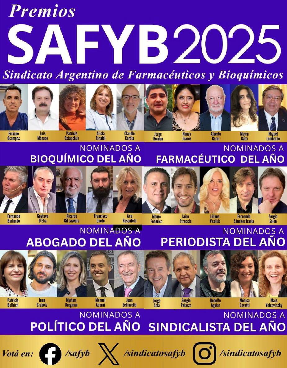 Elegí ✅ tus candidatos👩‍⚕️👨‍⚕️ favoritos para los 🏆PREMIOS SAFYB 2025, 👉forms.gle/cTnt46CXSE2kiC…