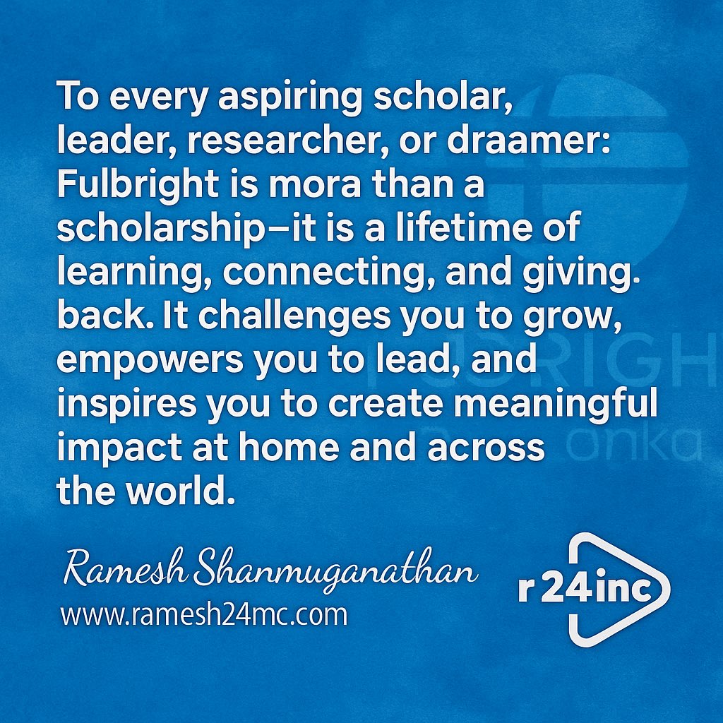 ramesh24's tweet photo. Fulbright is more than a scholarship — it’s a lifetime of learning, connecting, and giving back. It challenges you to grow, empowers you to lead, and inspires you to create meaningful impact across the world.

🔗 https://t.co/FiqhcFa0NO

#Fulbright #IamFulbright #GlobalEducation https://t.co/Dvyv8cubIP