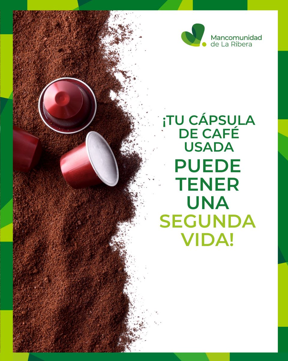 ☕♻️¡Tu cápsula de café usada puede tener una segunda vida! No la tires al cubo de basura normal.

📦Vacíala, enjuágala y deposítala en el contenedor adecuado o en los puntos de recogida específicos.

#ReciclaTusCápsulas #SegundaVida #MancomunidadDeLaRibera