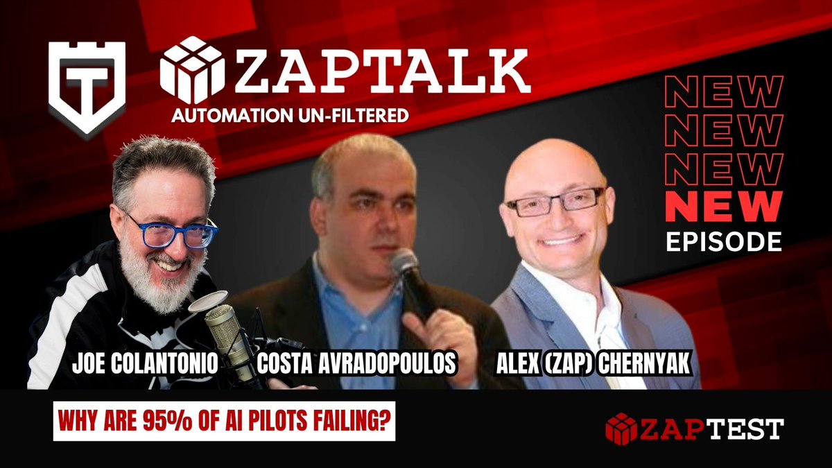 joecolantonio's tweet image. Still talking about #AIintesting… but nothing’s running in production? 🤖 In this episode, Costa joins @AlexChernyakZAP &amp;amp; I to unpack use case selection, ROI, and why human experts still matter when #AI writes the tests. Tune in and rethink your AI strategy. 👉…