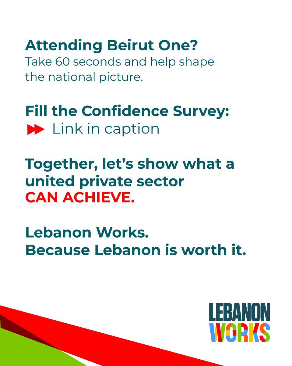 Beirut One attendees — we need your voice! 🇱🇧

The Lebanese Private Sector Network, in collaboration with the Ministry of Economy &amp; Trade, is launching The Confidence Counter — a national pulse check on private-sector sentiment, investment appetite, and readiness to help rebuild