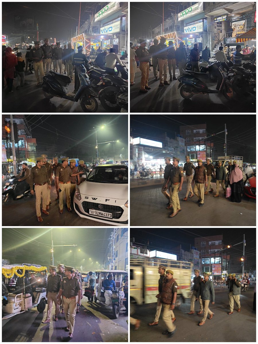 #Lucknow_Police🚔
<a href="/LkoCp/">CP LUCKNOW</a> के निर्देशन में <a href="/dcpcentrallko/">DCP Central Lucknow</a> के नेतृत्व में #सुरक्षा_व्यवस्था हेतु।थाना मदेय‍गंज पुलिस टीम द्वारा #मॉल/वाहन/होटल/#मार्केट/#मार्गों/#चौराहों/रेलवे स्टेशन पर #पैदल_गश्त/सघन चैकिंग कर रखी जा रही सतर्क दृष्टि।

<a href="/dgpup/">DGP UP</a> <a href="/adgzonelucknow/">ADG Zone Lucknow</a>
<a href="/lkopolice/">LUCKNOW POLICE</a> <a href="/Uppolice/">UP POLICE</a>