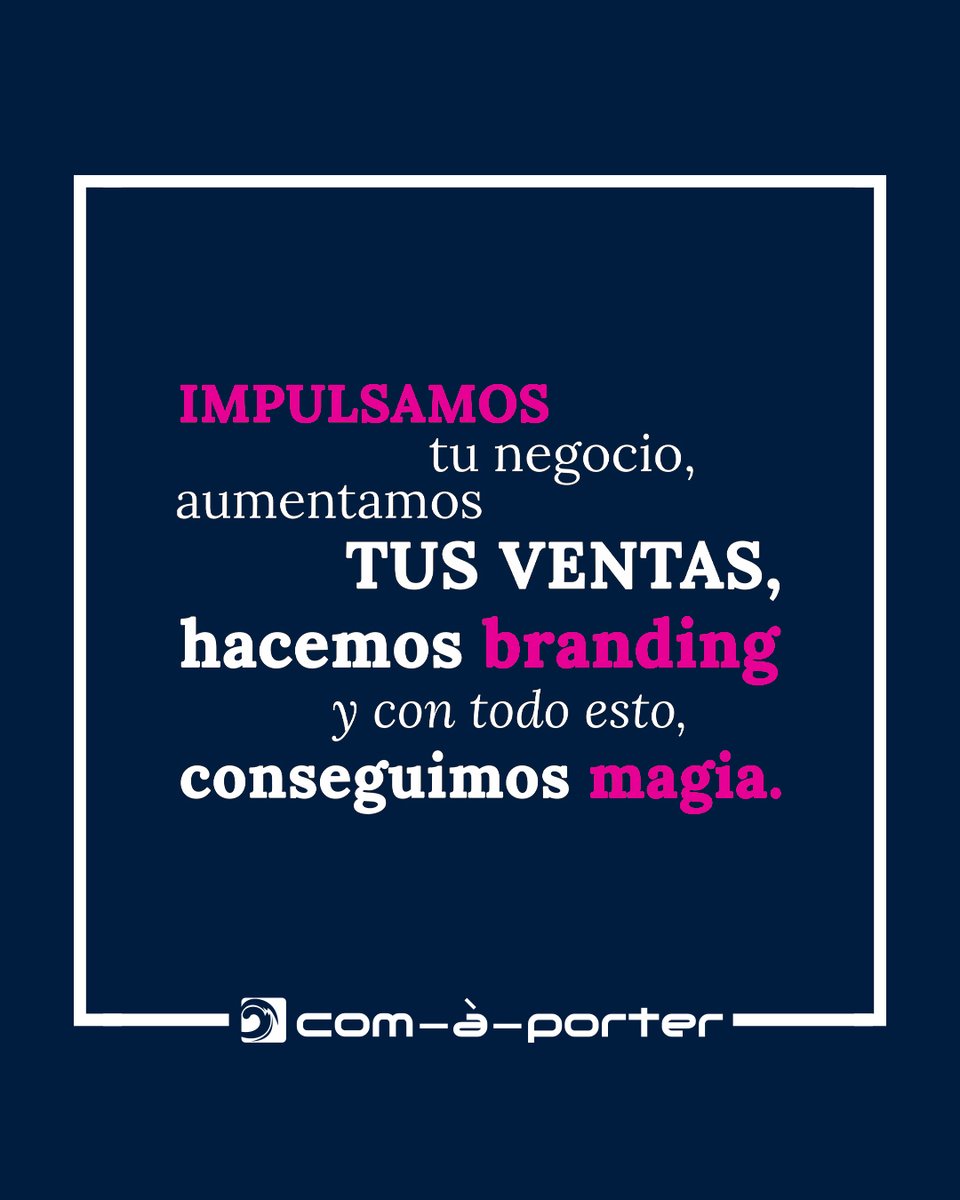 comaporter's tweet image. .Impulsamos tu negocio, aumentamos tus ventas, hacemos #branding y con todo esto, conseguimos magia ❤

Confía en la #comunicación de tu #empresa a #comaporter. Te ayudamos a contar tu historia. Disponibles 24/7 días ☛ info@comaporter.com