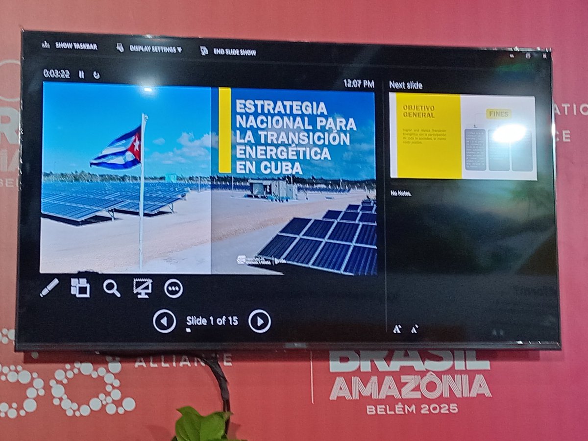 Se presenta por el ING Rosel Guerra, Director de Energía Renovables del MINEM, la Estrategia de Transición Energética de Cuba en el stand de la Alianza Internacional Solar
#SanctiSpíritusEnMarcha 
#TumbaElBloqueo
