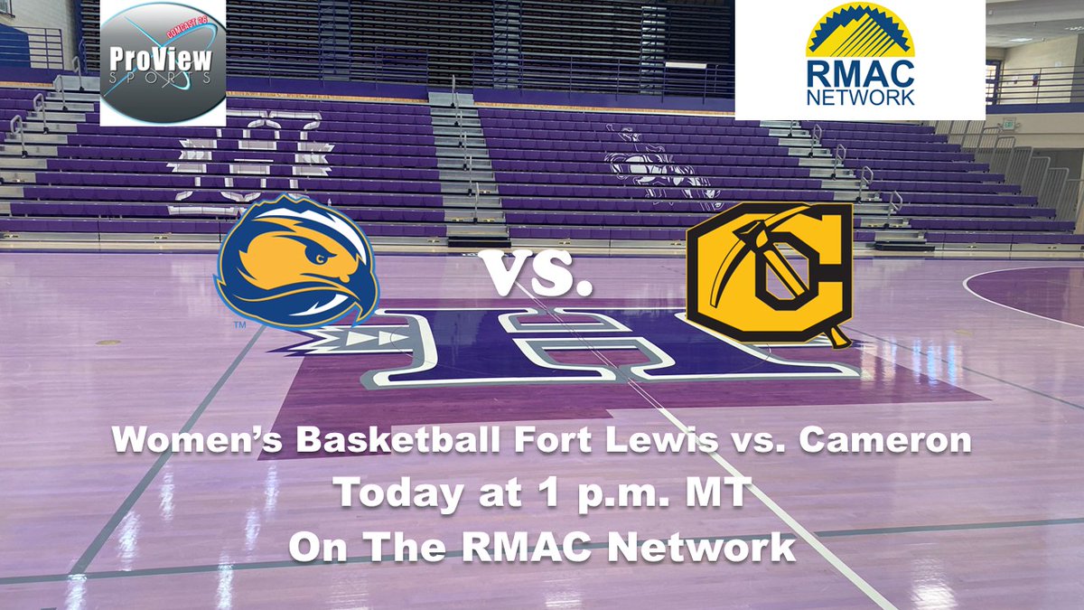 ProViewTV's tweet image. Women&apos;s College Basketball Fort Lewis vs. Cameron Today at 1 p.m. MT with @ScottGaletti and Steve Davis on the call on The RMAC Network.
Broadcast Link Below.
rmacnetwork.com/nmhighlands/?B…