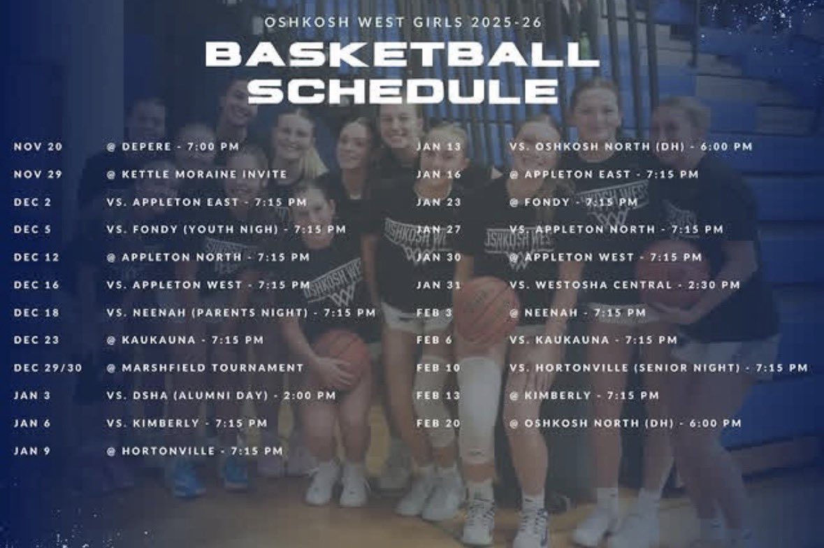 Here is my season schedule, can’t wait to get started